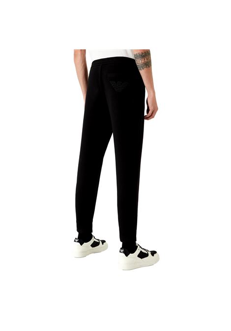 Pantaloni jogger in double jersey con aquila ricamata EMPORIO ARMANI | Pantaloni | 6K1PA0 1JHSZ0999